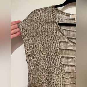 Michael Kors tan snake print short sleeve short T-shirt FAST SHIPPING